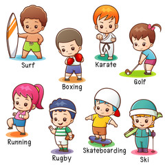 Vector illustration of Cartoon Vocabulary Sport character