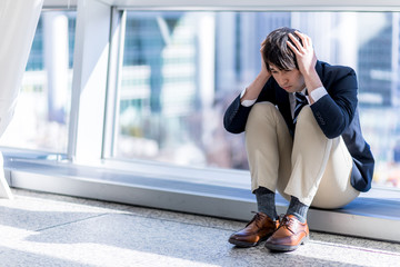 depressed young man portrait