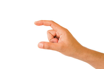 hand holds virtual card or smart phone