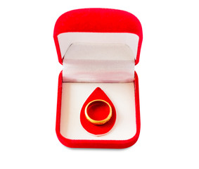 Red box with gold ring