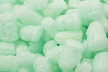 Surface covered with foam peanuts