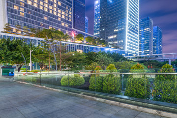 square of Shanghai financial district in China.
