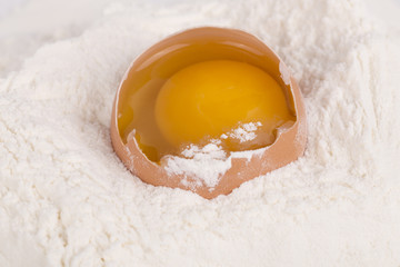 Eggs and flour for baking.