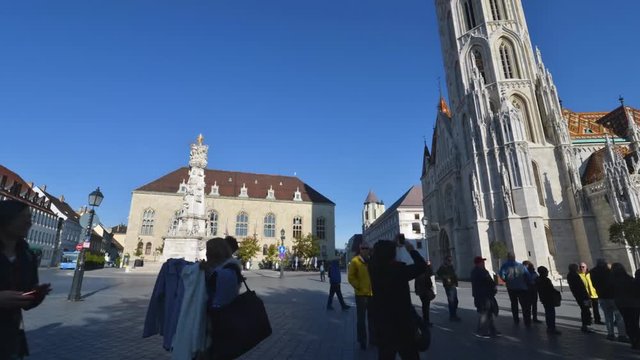 Saint Mathias Cathedral in Budapest, Hungary is spotlighted in this time lapse