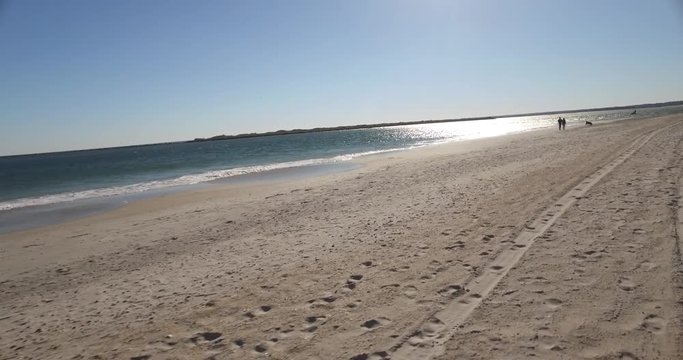 Steadicam shot of a beach in North Carolina