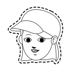 Obraz na płótnie Canvas pretty young woman wearing baseball cap and backpack icon image vector illustration design 
