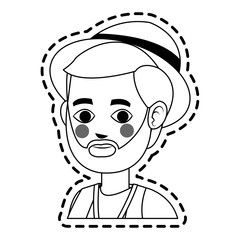 handsome young man wearing hat icon image vector illustration design 