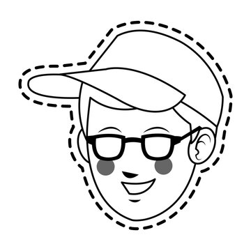 handsome young man with baseball cap  icon image vector illustration design 