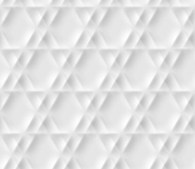 Obraz premium Seamless pattern with hexagonal cells made from shadows and lights in origami style. White repeating background.