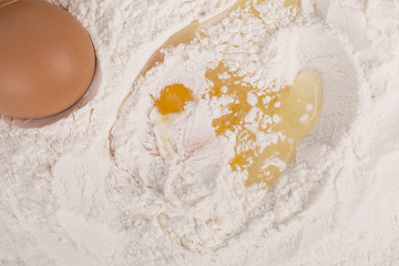 Eggs and flour for baking.