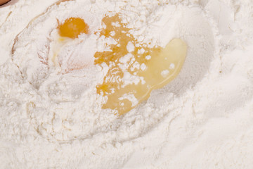 Eggs and flour for baking.