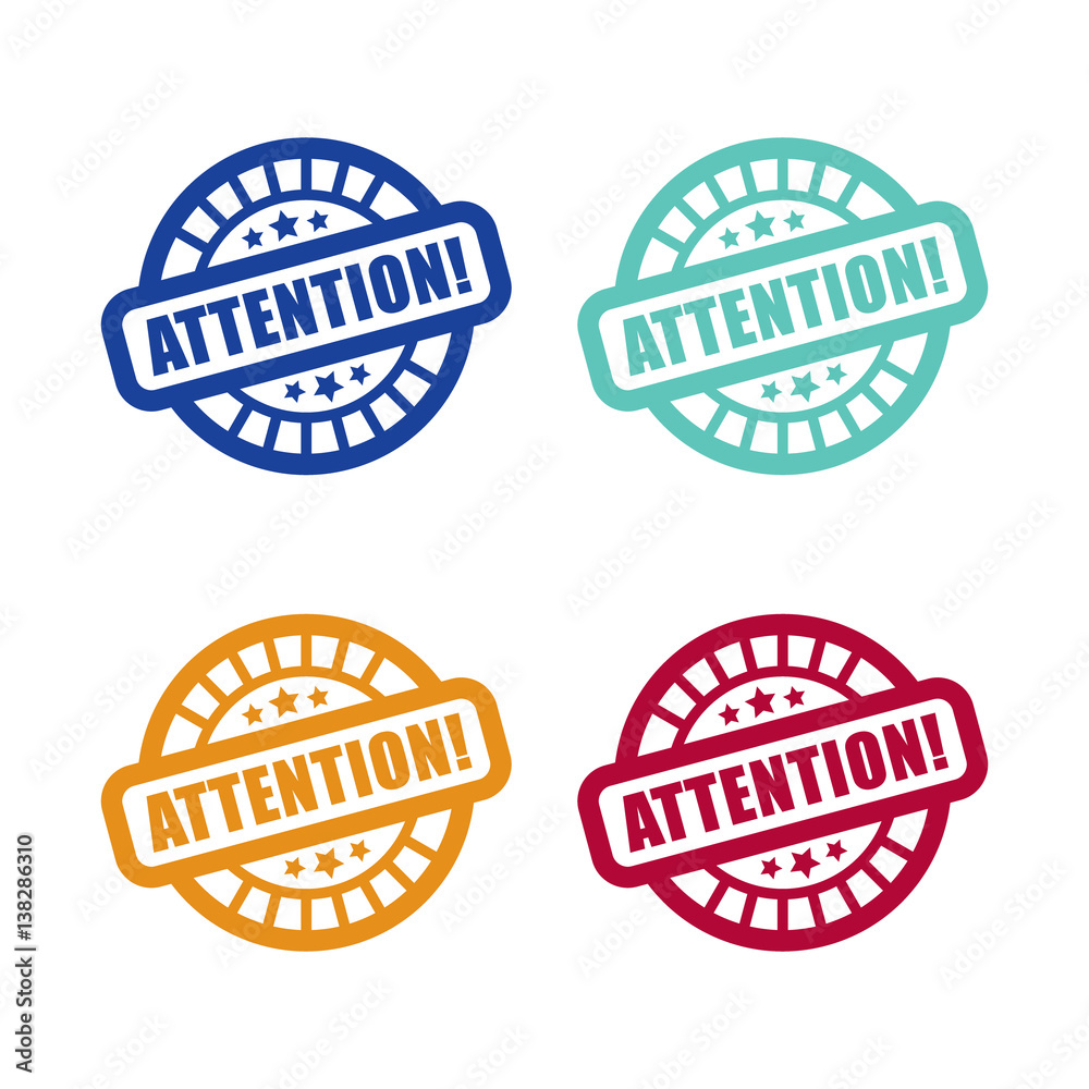 Canvas Prints set of attention labels