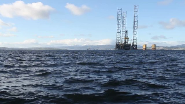 Oil rigs in Cromarty Firth Scotland
