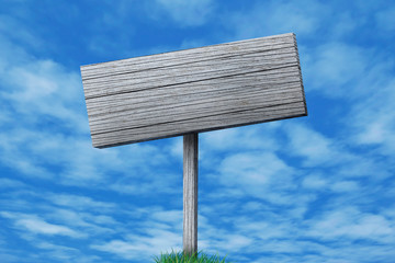 Old Wooden Signpost with Sky. Concept of a guide in different areas of life.