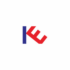 k linked e initial letter logo