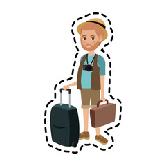 man tourist travel icon image vector illustration design 