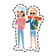 woman tourist travel icon image vector illustration design 