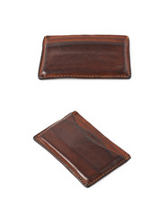Leather card holder wallet isolated