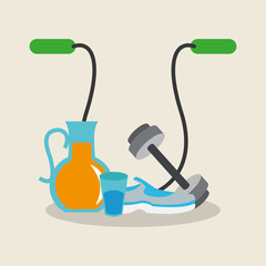orange juice jug and health and fitness related icons image vector illustration design 