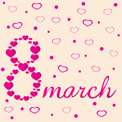 8 march. Women's Day card.