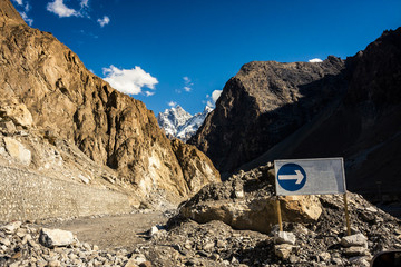 View along the Karakoram Highway in Northern Pakistan