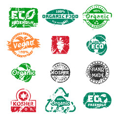 Vector retro teal vintage stamps for quality mark.