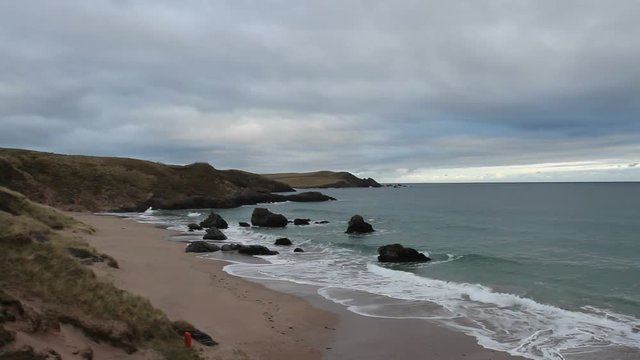 Beach at Sango Bay at high tide Durness Scotland
