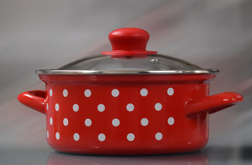 Enameled pan with handles