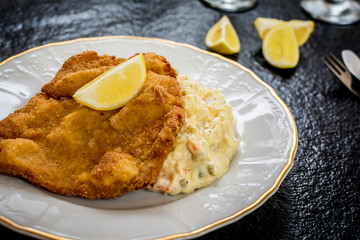 Schnitzel with salad