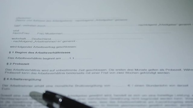 Document about a Employment contract (limited) (Arbeitsvertrag (befristet)