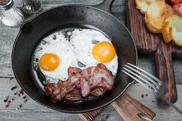 Breakfast in a rustic style