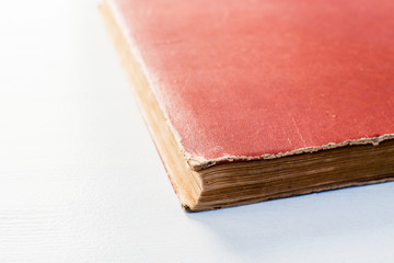an old book on white