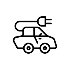electric car line vector icon