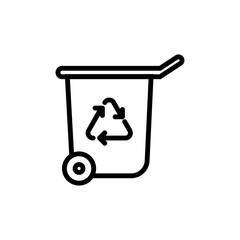 ecology trash can line vector icon