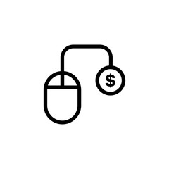 paid click line vector icon