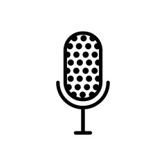 studio microphone line vector icon
