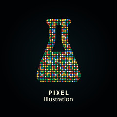 Flask - pixel illustration.