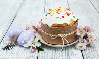 Easter bread and eggs