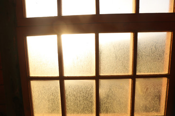 Sun shine trough a dirty window