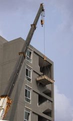 Crane truct move object in construction site