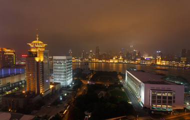 Fototapeta na wymiar Modern urban nightscape, the Bund,Shanghai,