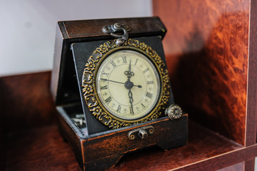 Antique old vintage wooden wall clock