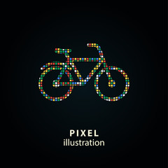 Bicycle - pixel illustration.