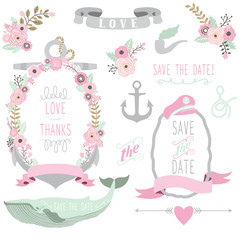 Nautical Sea Floral Wedding Elements