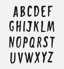 Vector handwritten alphabet. Uppercase letters. brush script