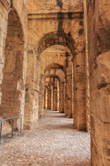 Remains of the colosseum in El Jem