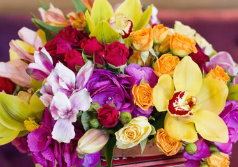 beautiful bouquet of different flowers