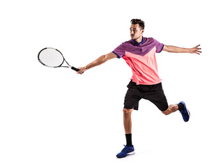 Young man  playing tennis