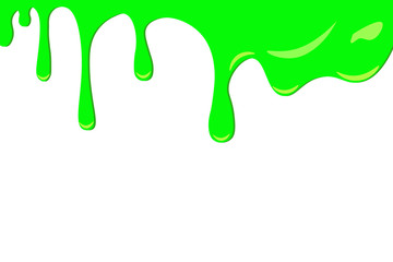 liquid drips green paint. Background of paint