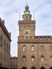 Fototapeta na wymiar Bologna, Italy, detail of palazzo comunale